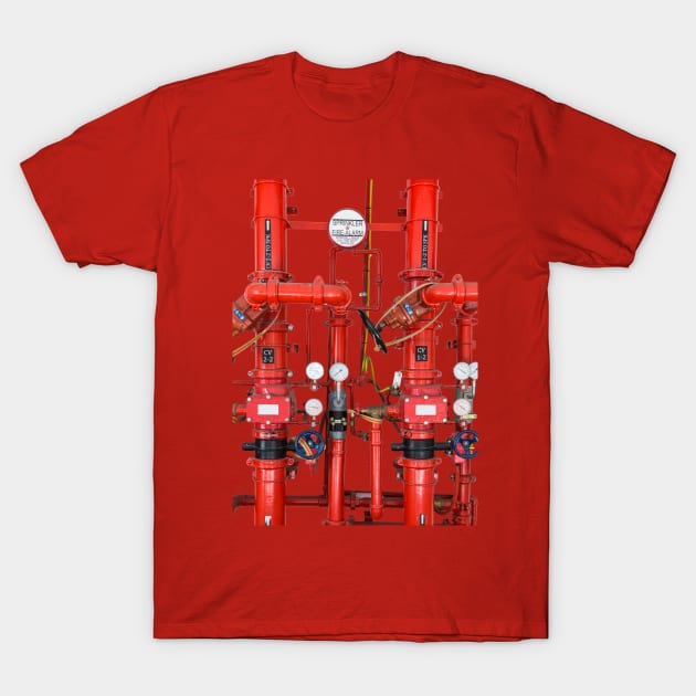 Decorative Art Red Pipes T-Shirt by ernstc